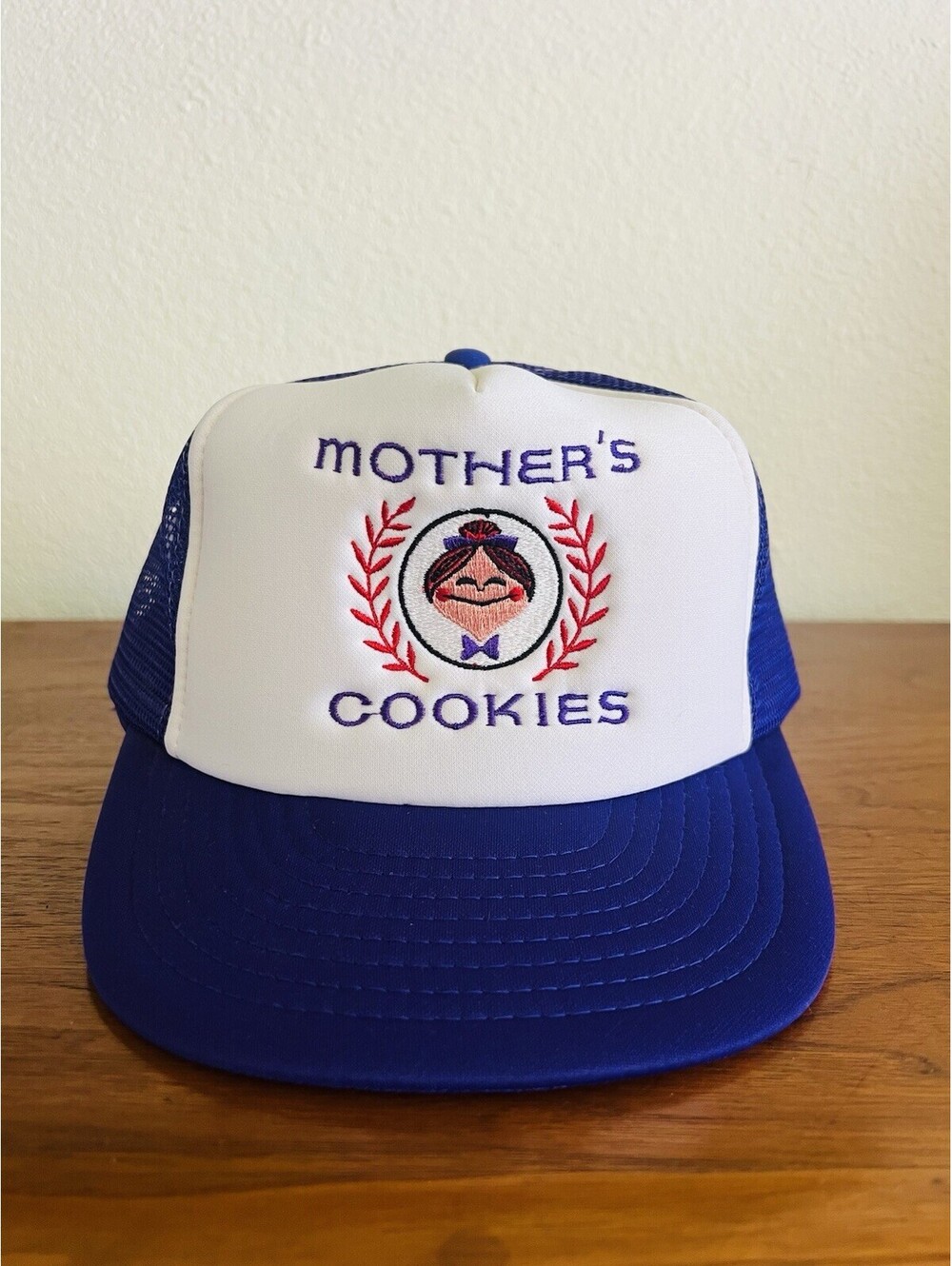 Vintage Mothers Cookies Blue Mesh Trucker Hat